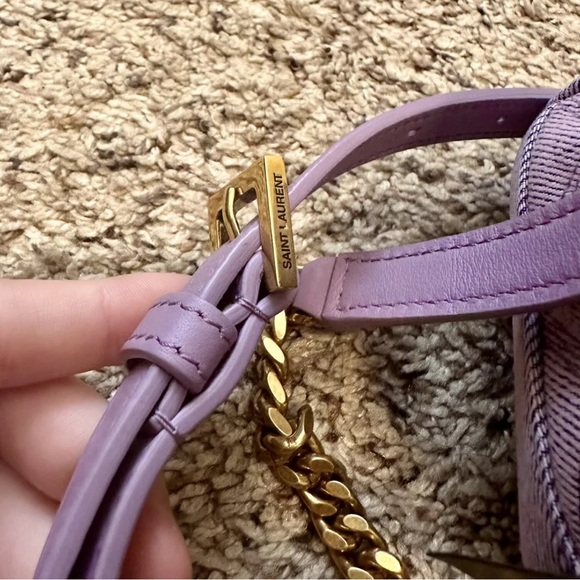 ❤️❤️SOLD❤️❤️YSL 80S Lilac Denim Vanity Crossbody - Picture 4 of 6